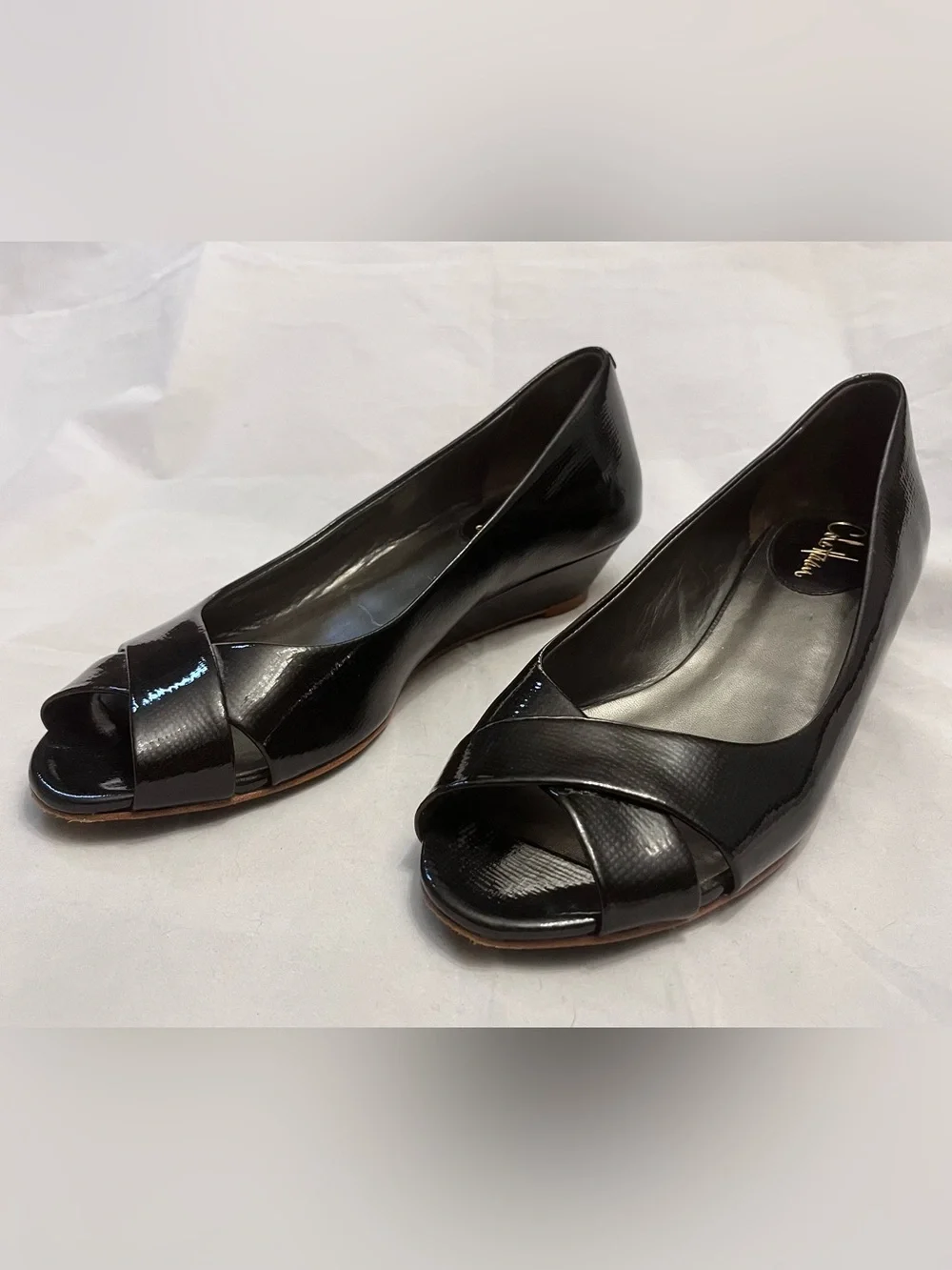 Cole Haan Patent Leather Peep Toe Shoe
